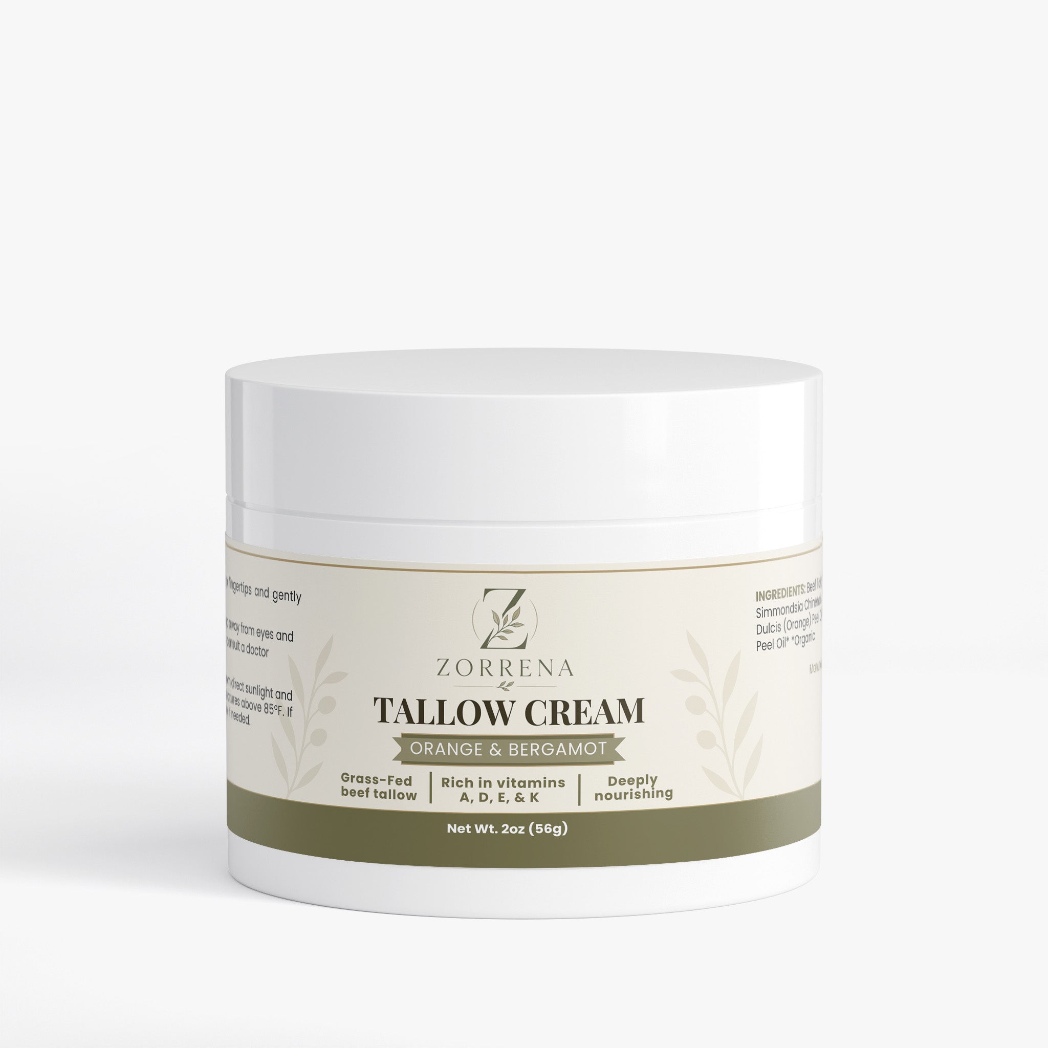 Zorrena Tallow Cream – Orange & Bergamot