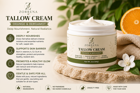 Zorrena Tallow Cream – Orange & Bergamot